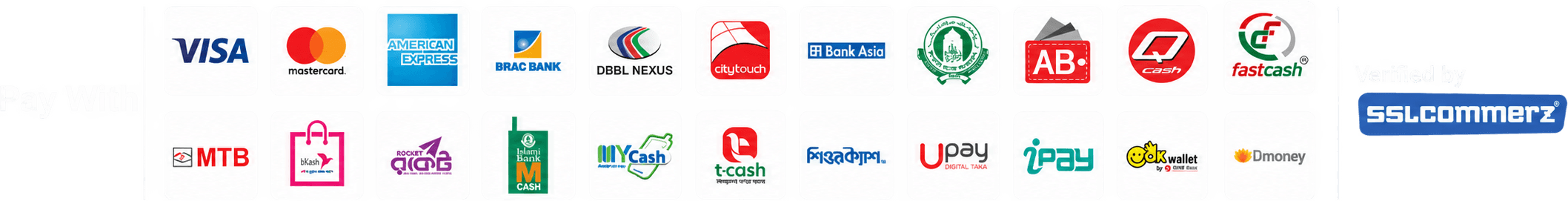 Accepted payment methods — SSLCommerz verified
