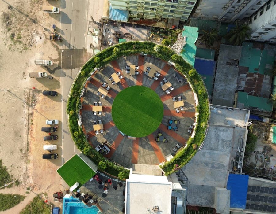 Aerial view over Kolatoli Beach